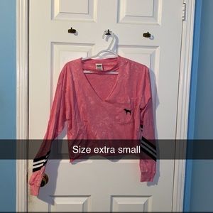 Pink V-neck crop top